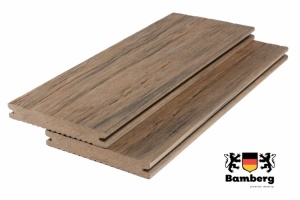 Террасная доска ДПК Bamberg Solid Fossiled, Lebanese Cedar (Окаменелое дерево) — Black Deck